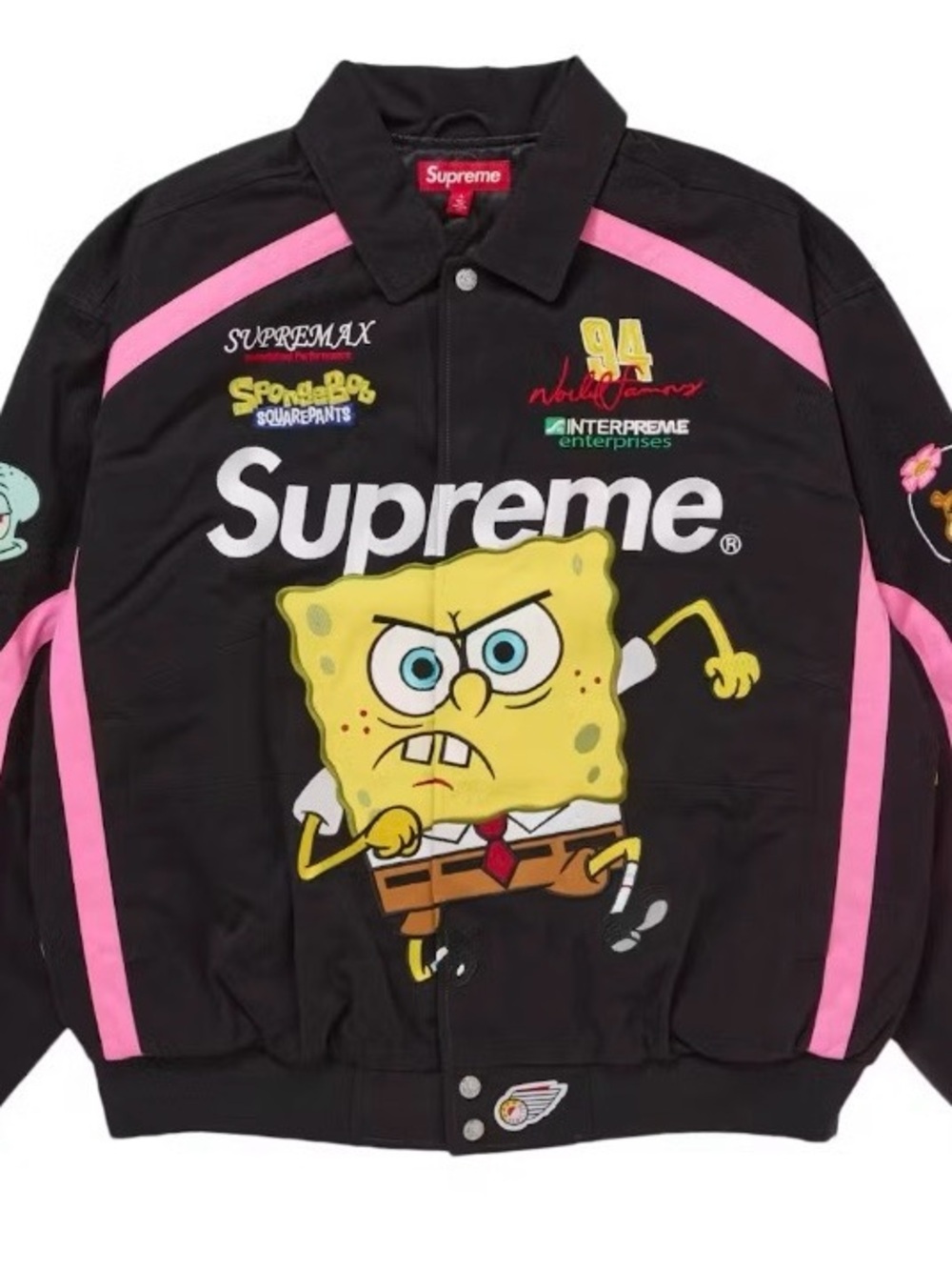 Supreme Black & Pink SpongeBob Graphic Jean Jacket